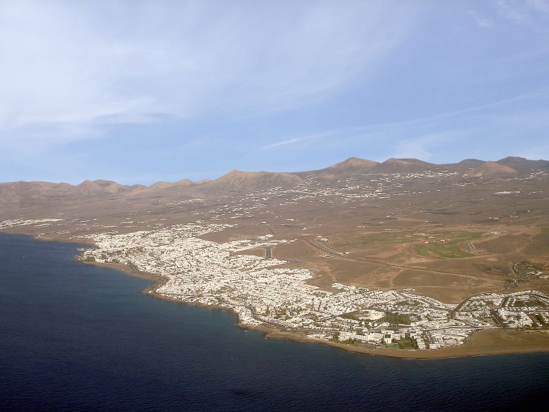 Puerto del Carmen aus der Luft beim Landeanflug